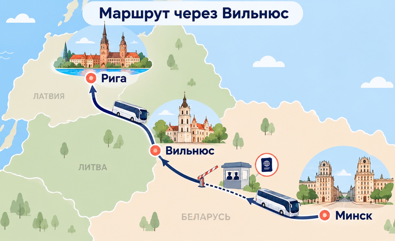Маршрут через Вильнюс Маршрут через Вильнюс