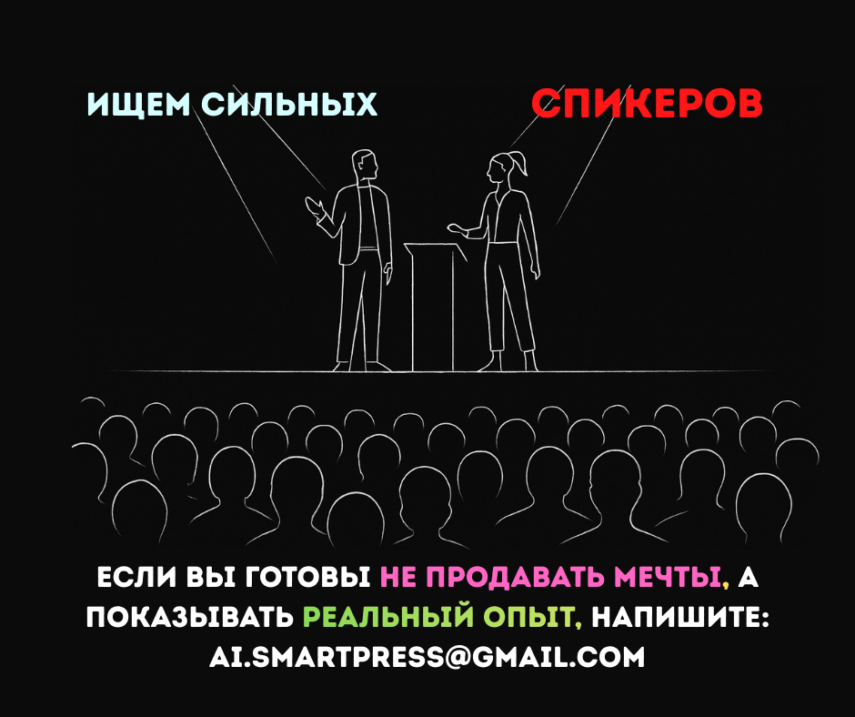 Если вы готовы не продавать мечты, а показывать реальный опыт, напишите speakers@smartpress.by (1).png Если вы готовы не продавать мечты, а показывать реальный опыт, напишите speakers@smartpress.by (1).png