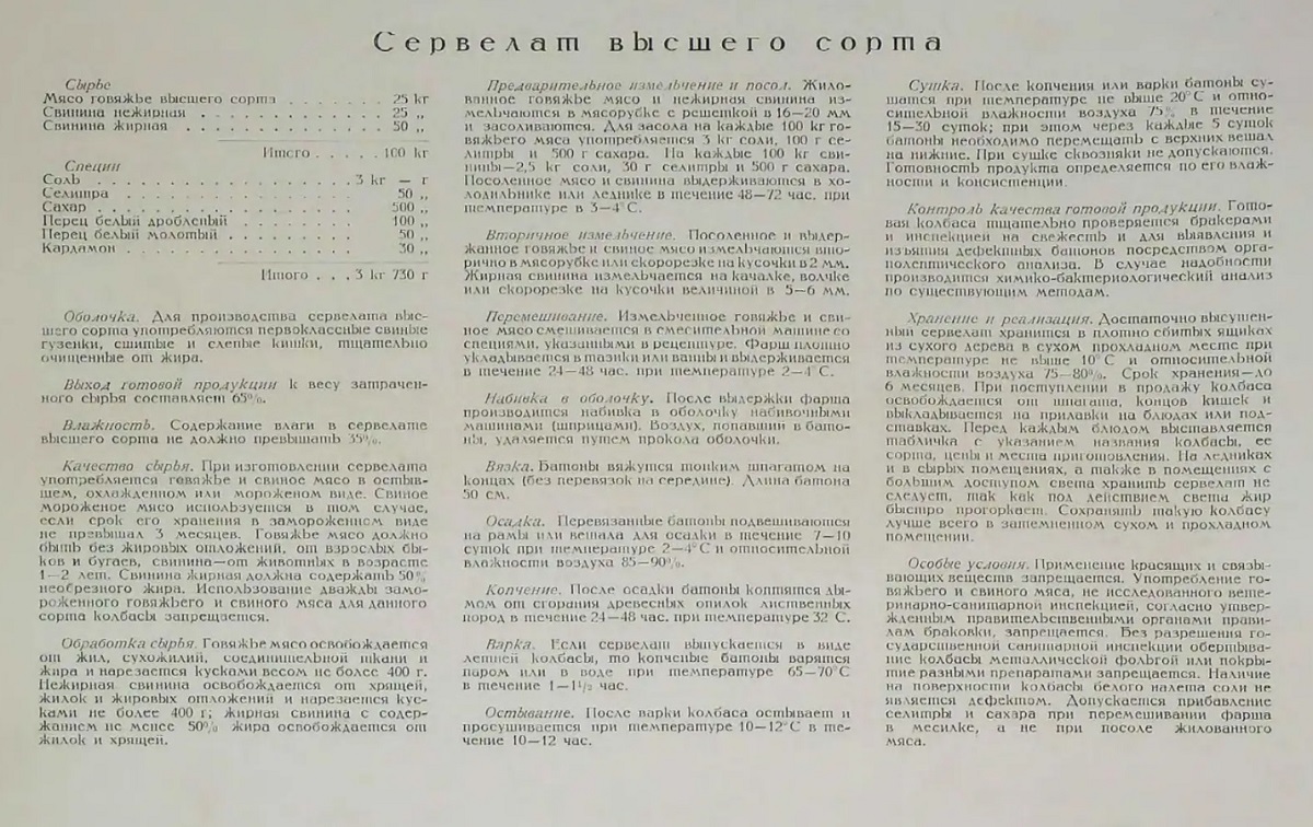 Сервелат рецепт