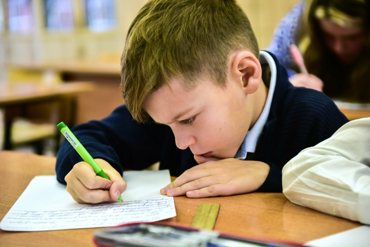школьник пишет