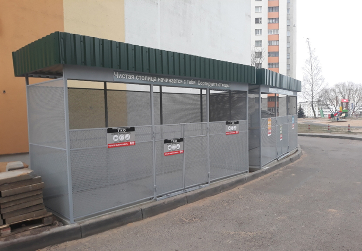 модульная конструкция для мусорных баков