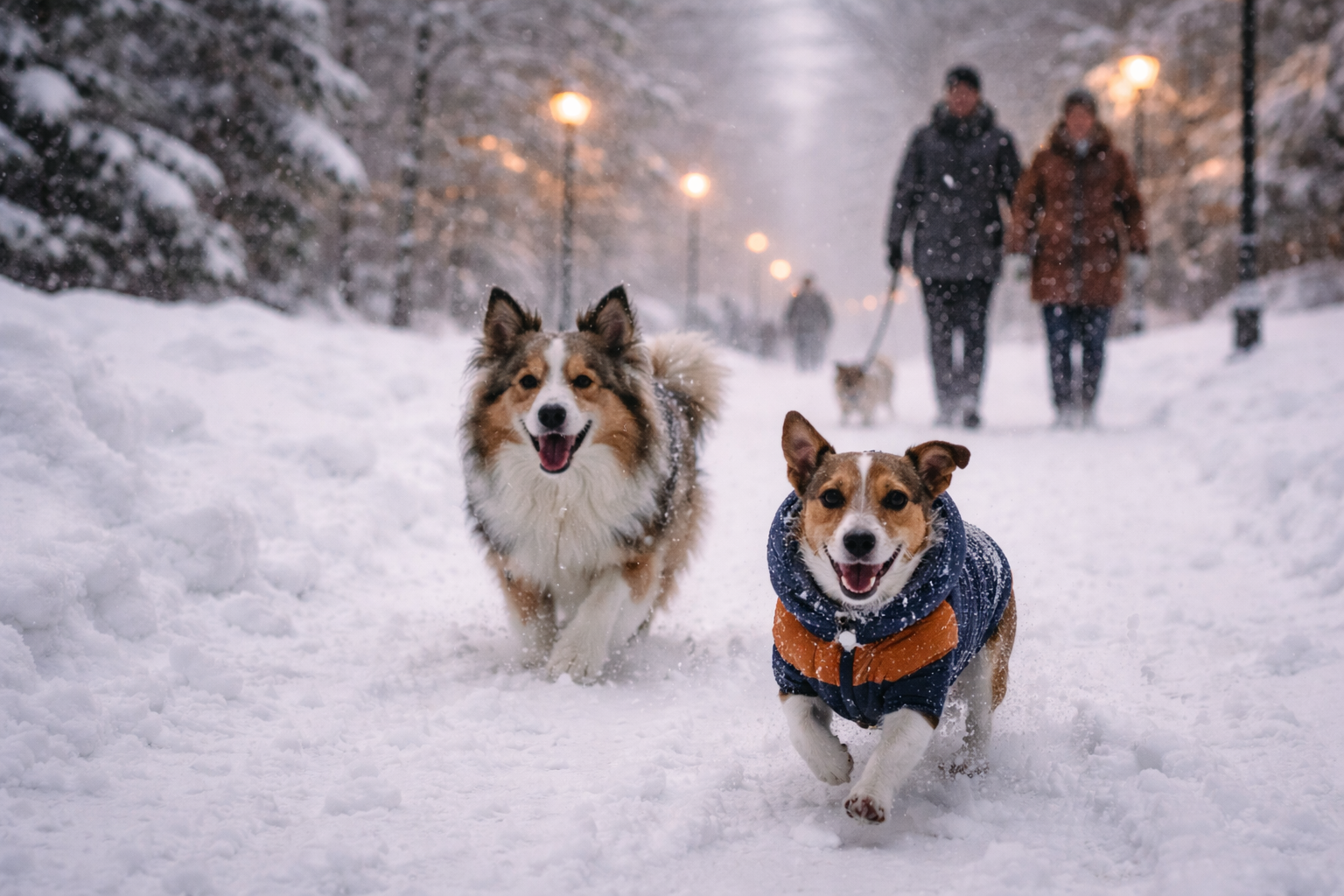 Собаки зимой