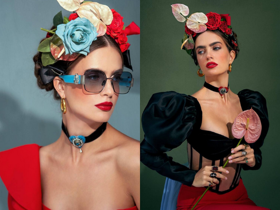 22-Серьги Милы Игнатик в рекламе британского бренда очков For Arts Sake.png