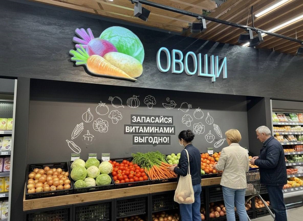 Фермерские овощи в “Евроопте”