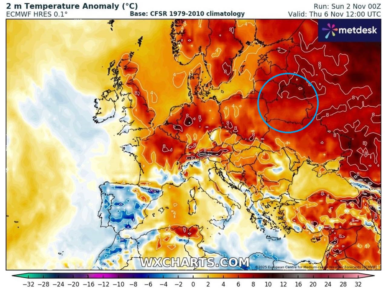 температурная аномалия со 2 по 6 ноября