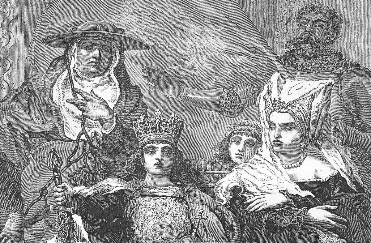 2-Королева Софья Гольшанская с сыновьями картина Яна Матейко (1880 год).jpg