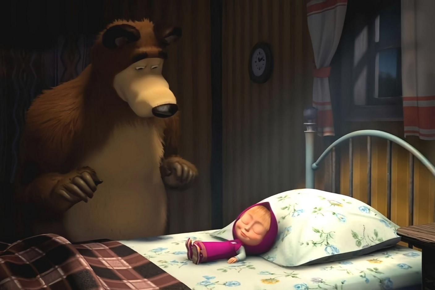 6-Лучше не будить лунатика а осторожно направить его в постель кадр из мультсериала Маша и Медведь.jpg