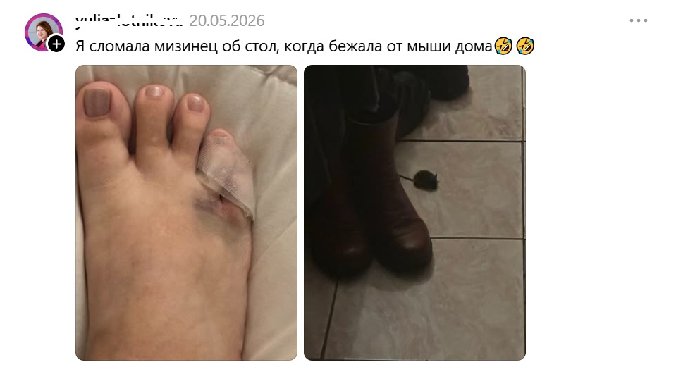 бежала от мыши