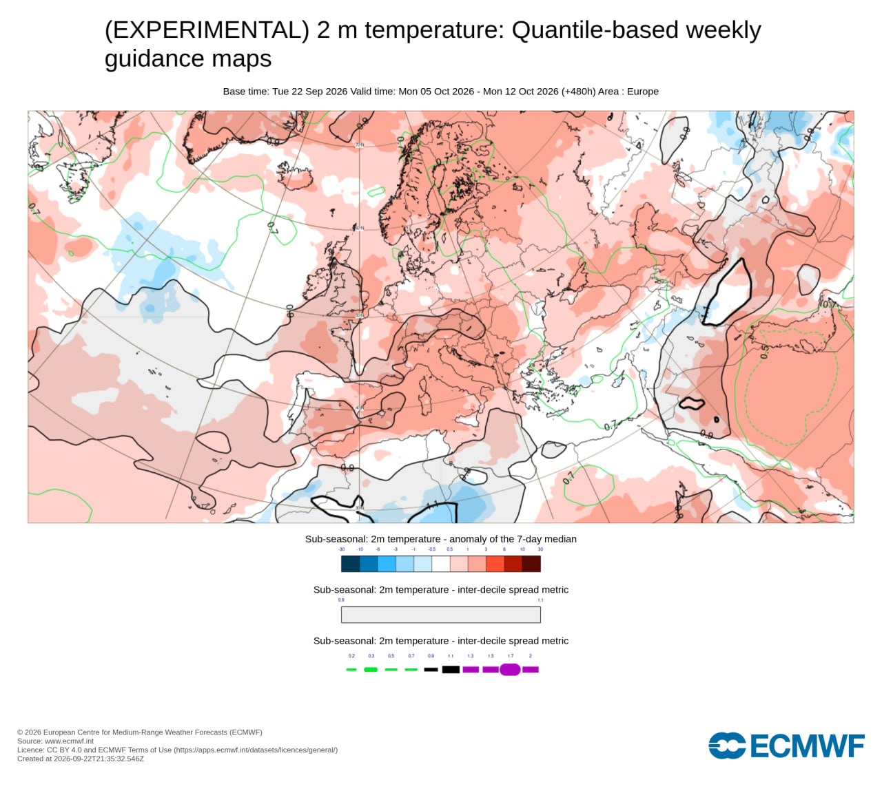 Карта температурных аномалий от ECMWF с 5 по 12 октября