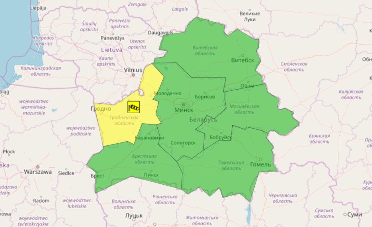 Желтый уровень опасности в Гродненской области 4 апреля