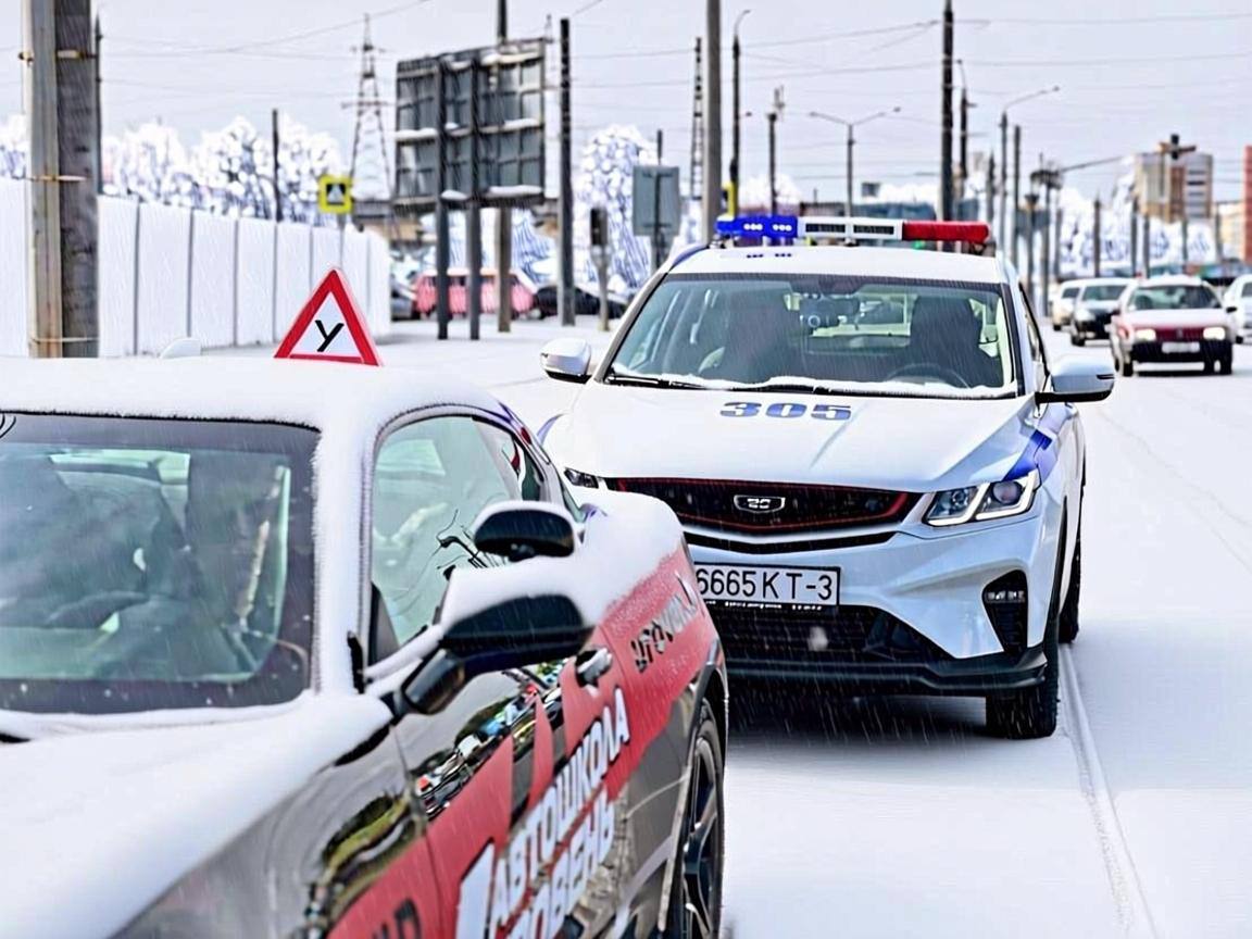 машина ГАИ и учебная