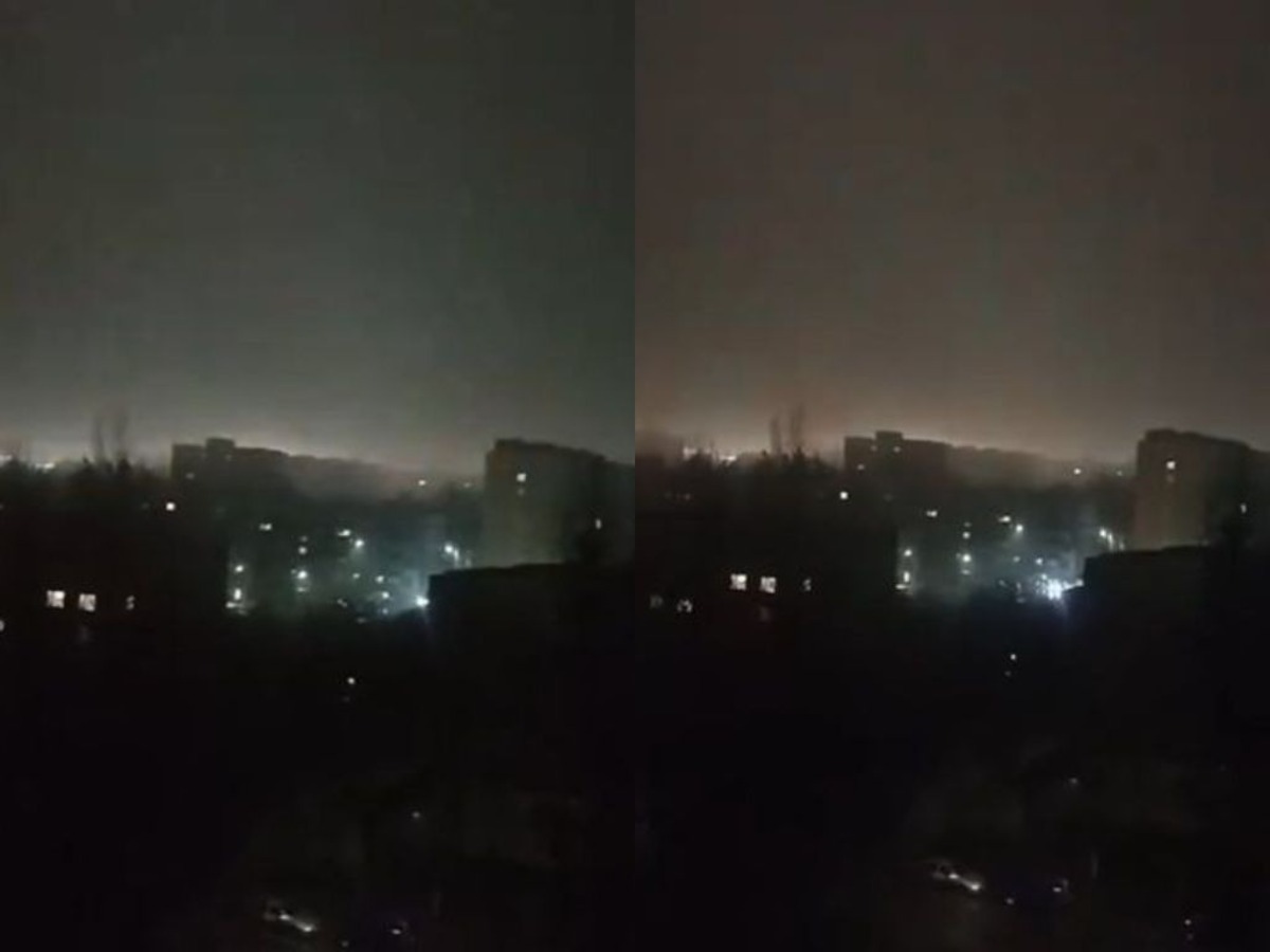 вспышки на небе в Бресте