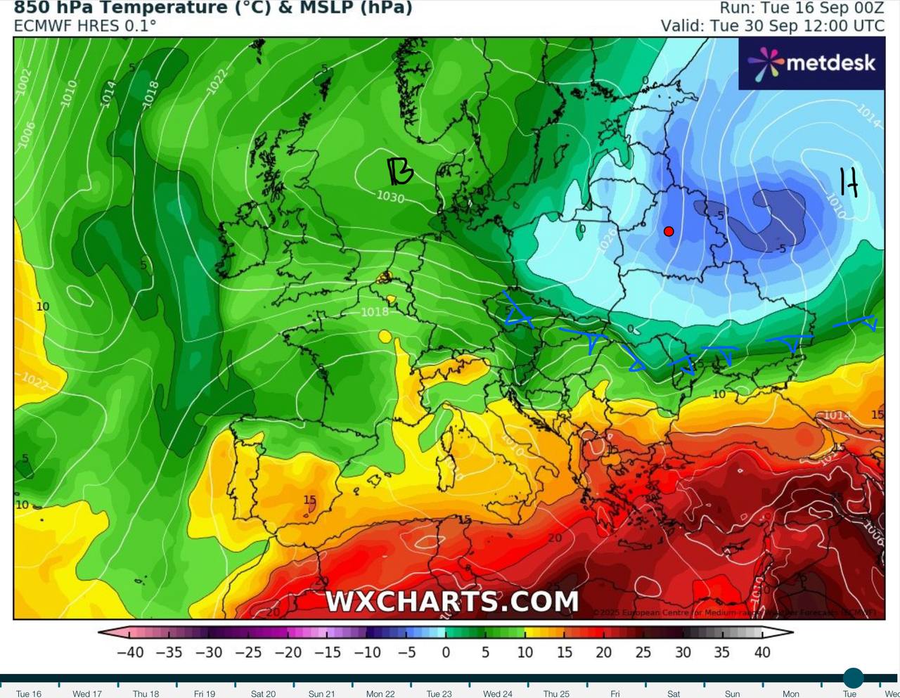 Карта прогноза синоптиков