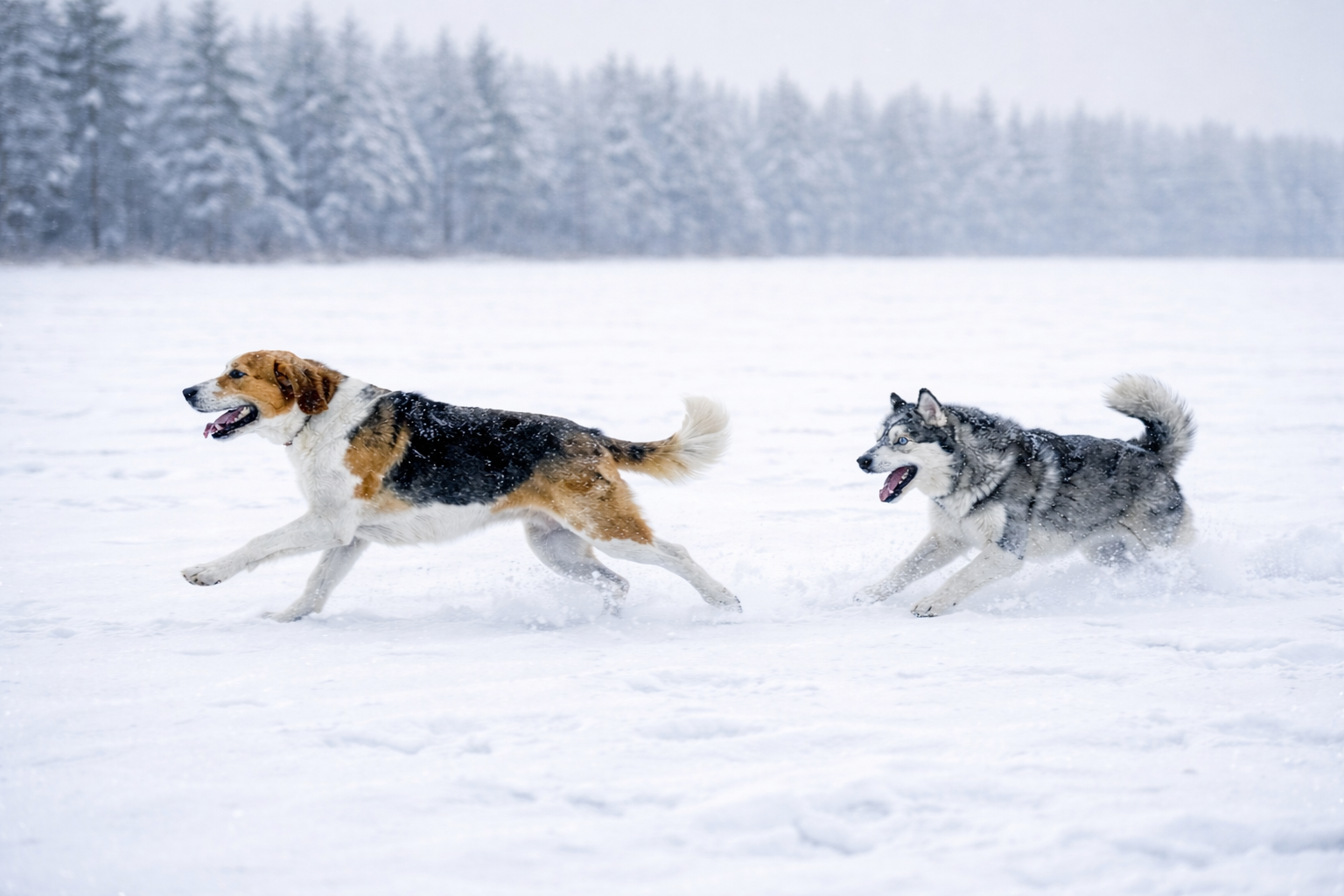 Собаки зимой