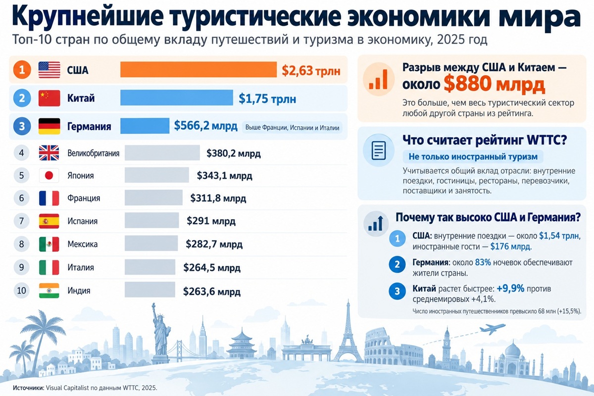 Крупнейшие туристические экономики мира