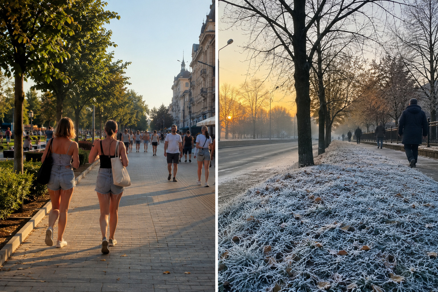 летнее тепло и заморозки в сентябре