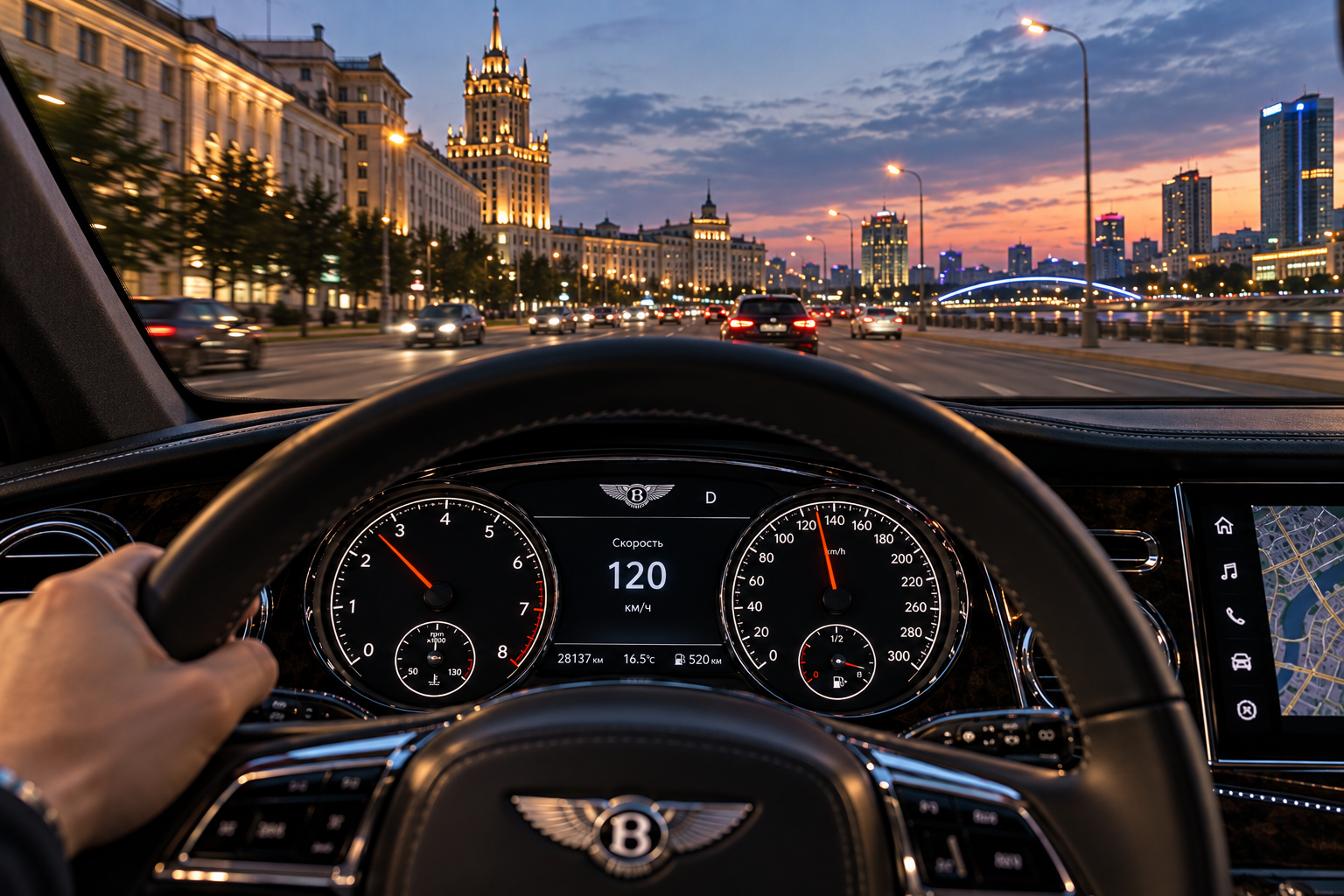 Вечерний Минск за рулём Bentley