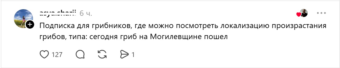 подписка для грибников