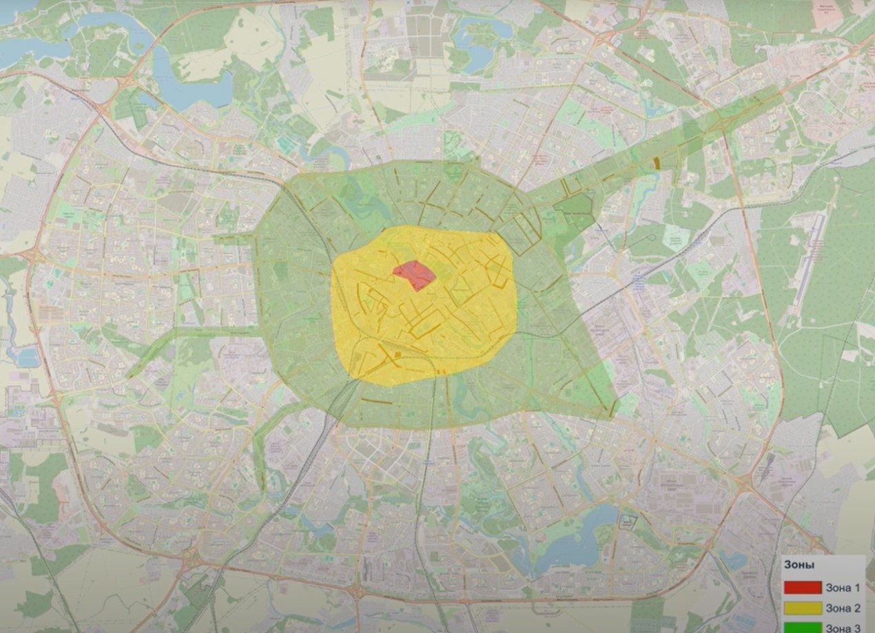 Три зоны парковок в Минске