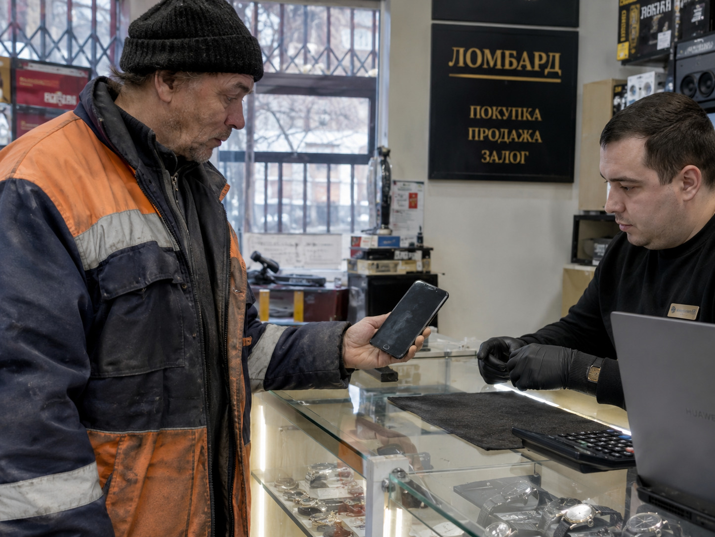 дворник принес телефон в ломбард