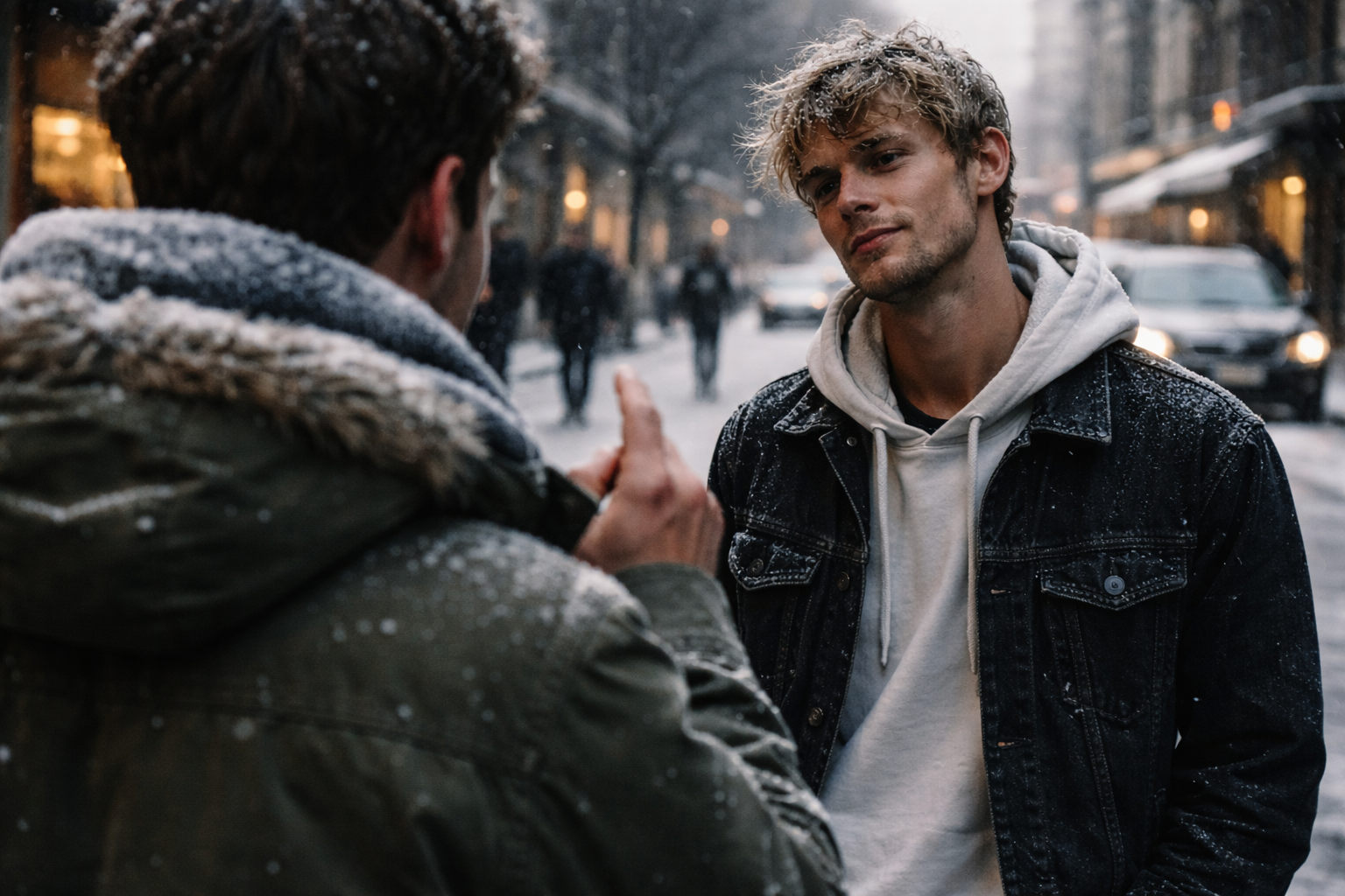 показанный средний палец на улице