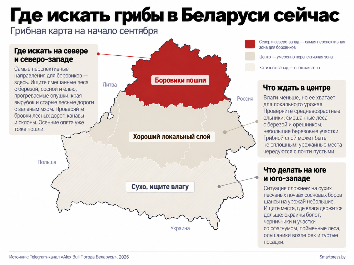 грибная карта Беларуси в сентябре грибная карта Беларуси в сентябре