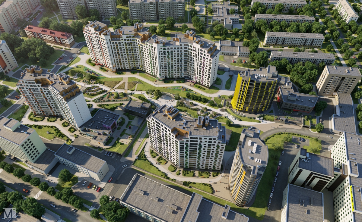 Фарфоровый с высоты птичьего полета