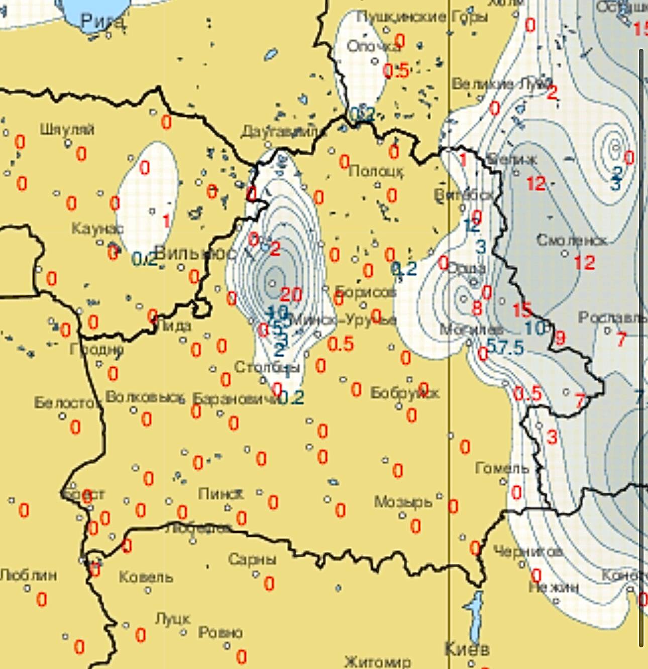 Высота снежного покрова в Беларуси 16 марта