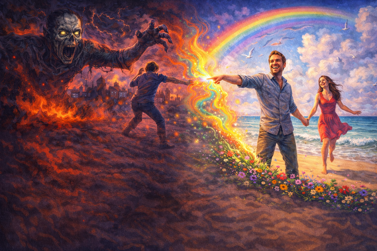 Осознанное изменение сна, изображение сгенерировано ИИ