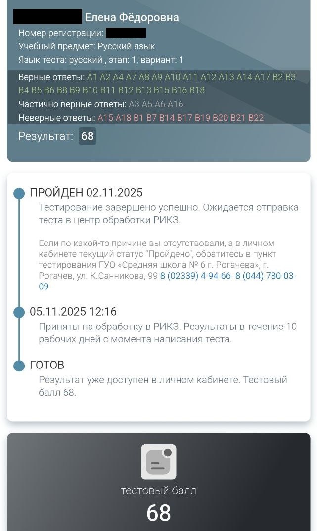 Результаты РТ