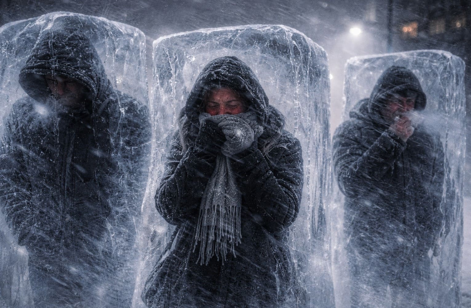 сильный мороз на улице