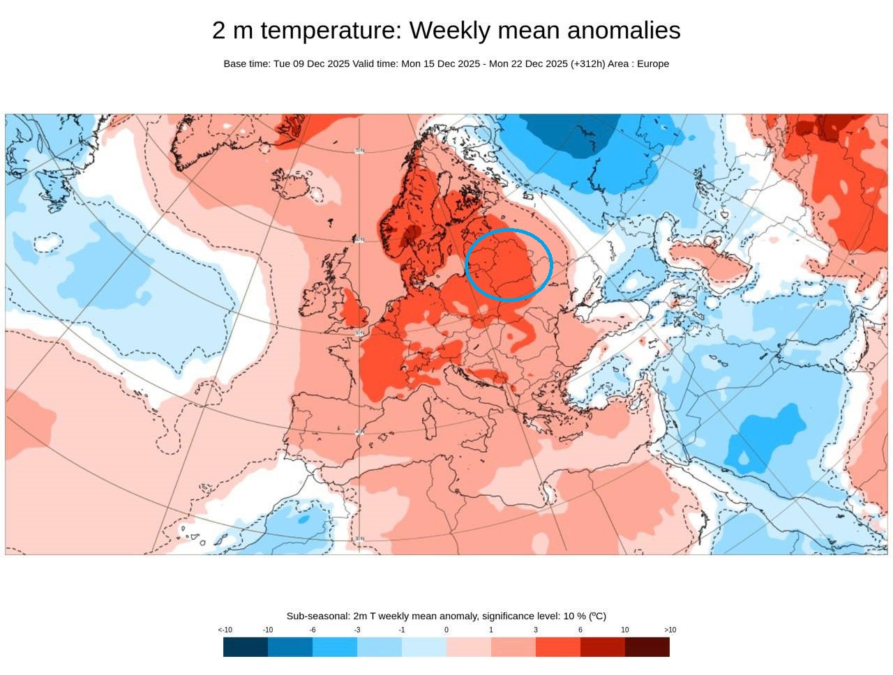 карта температурных аномалий с 15 по 22 декабря