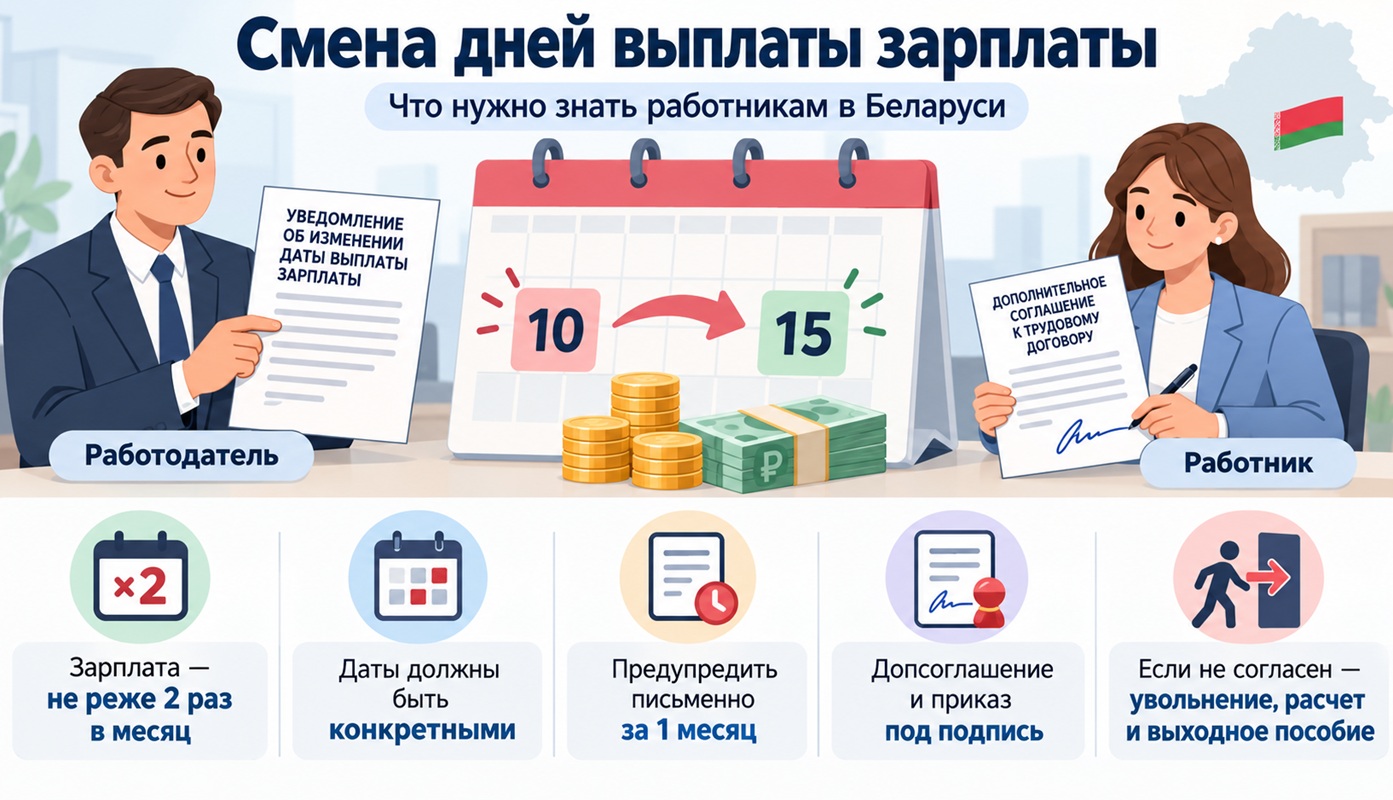 Смена дат выплаты зарплаты в Беларуси Смена дат выплаты зарплаты в Беларуси