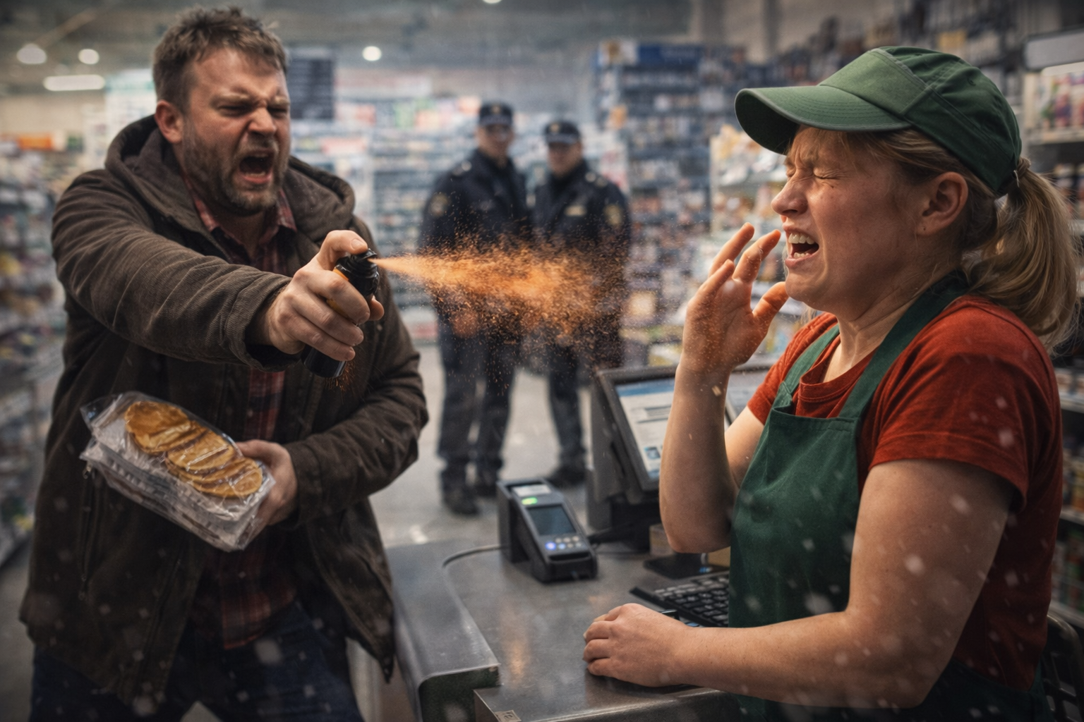 конфликт в магазине. Создано ИИ