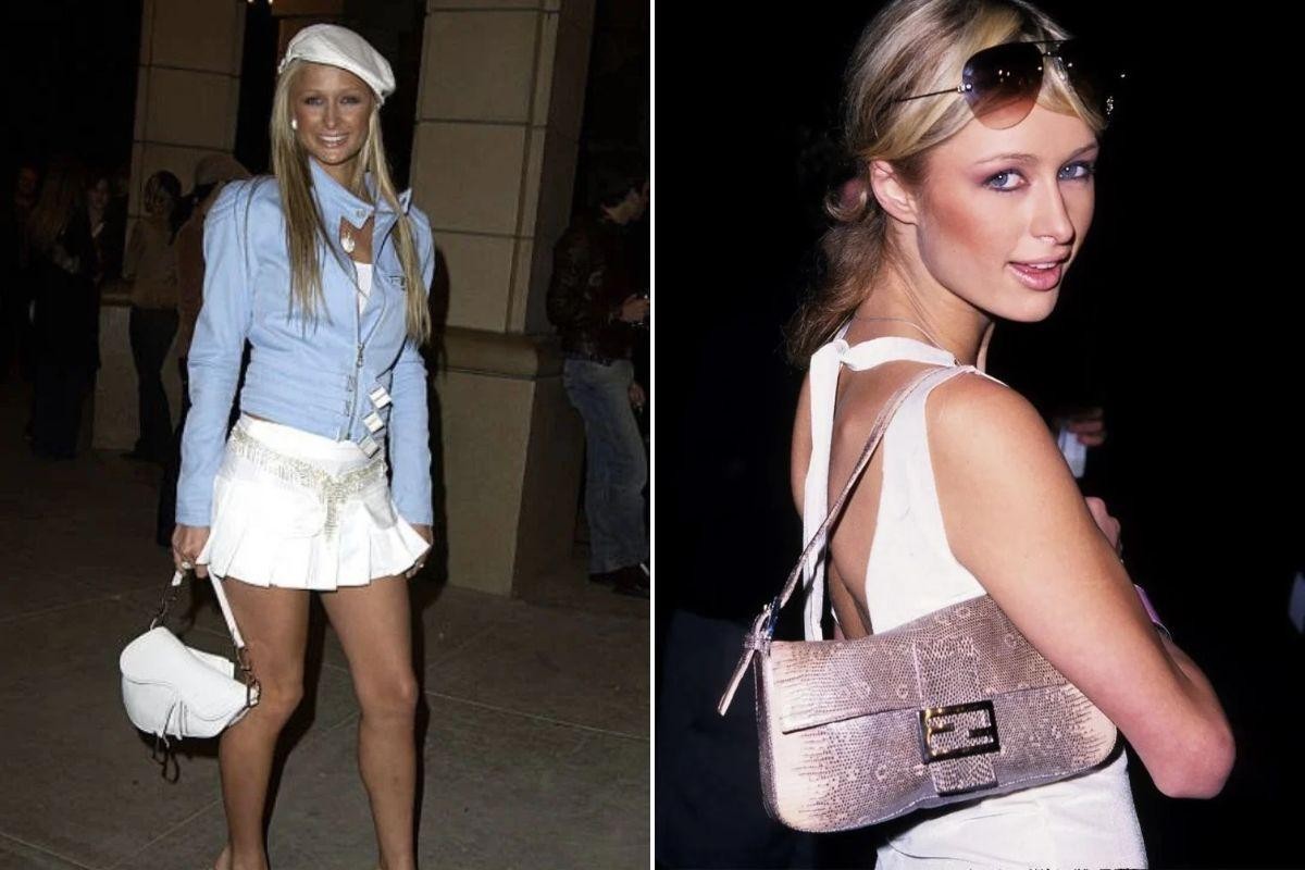 13-Пэрис Хилтон с сумками от Dior Saddle и Fendi Baguette.jpg