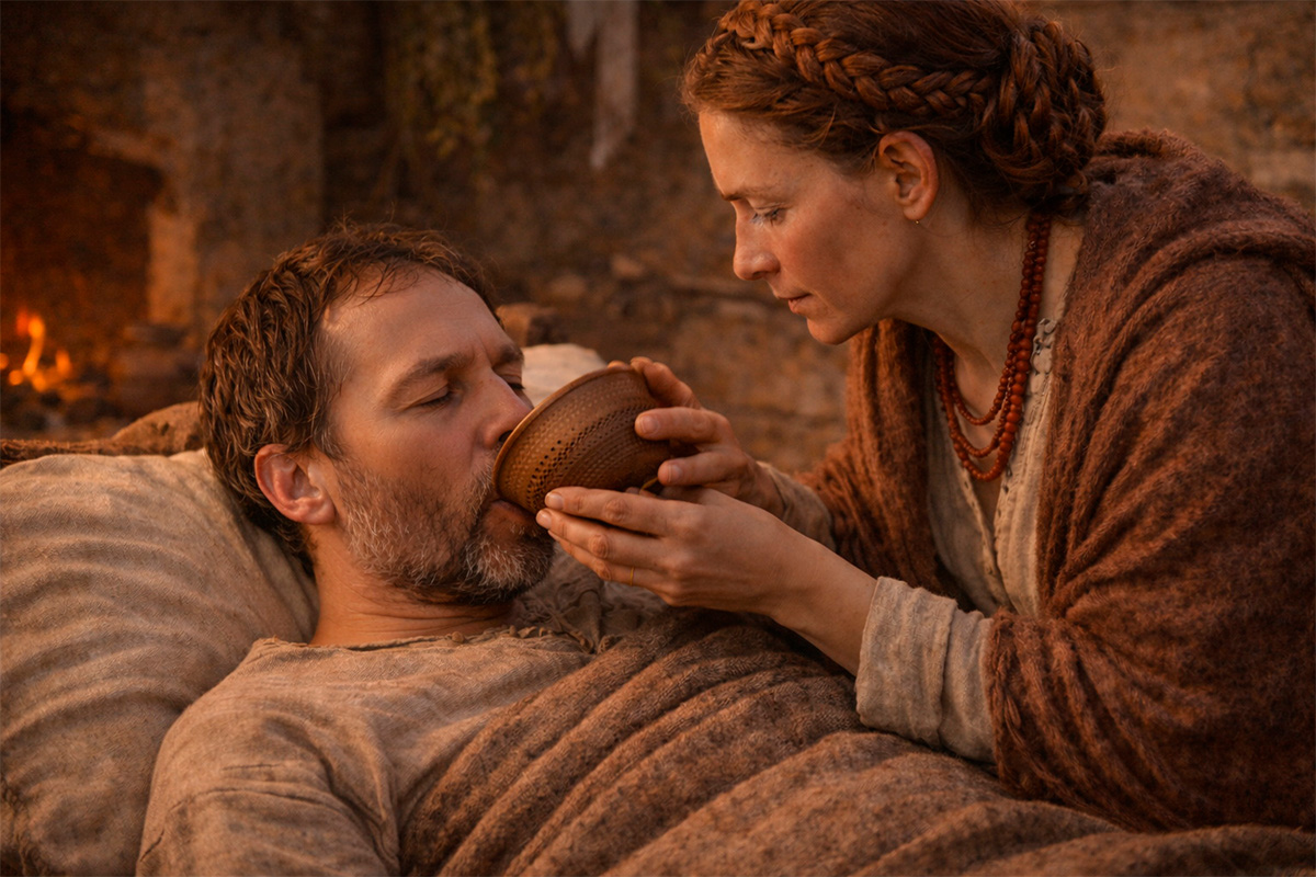 Больной пьет отвар