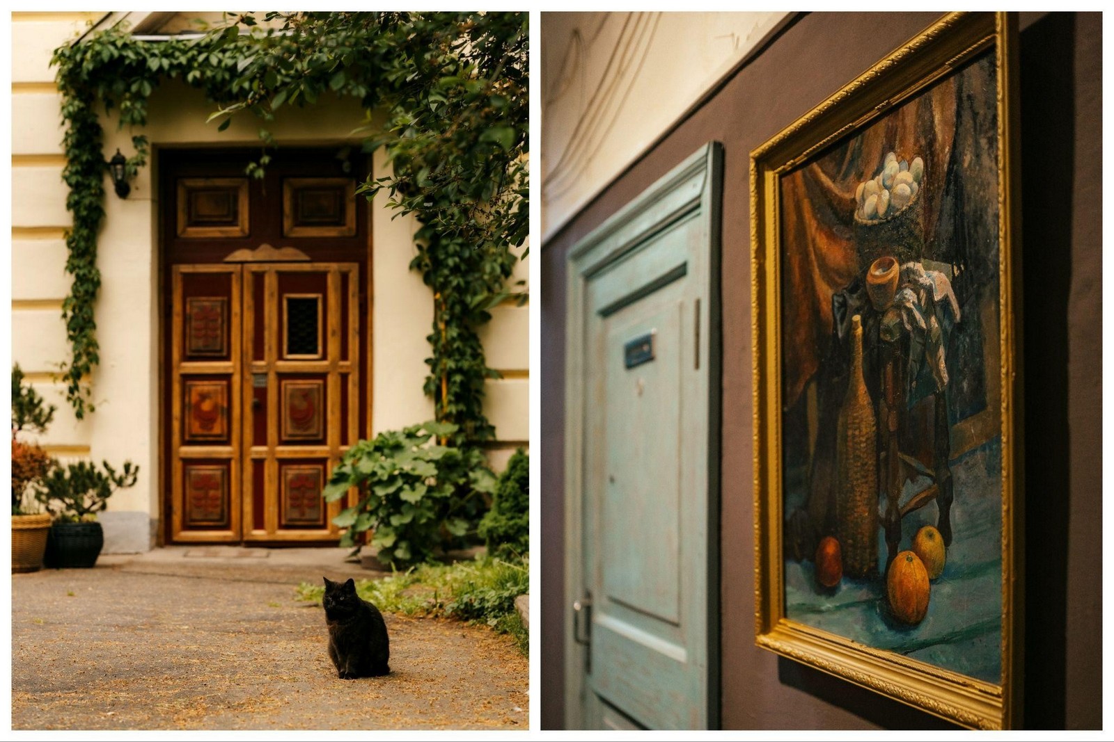 20-Отреставрированная дверь котик и картина спасенная с помойки.jpg