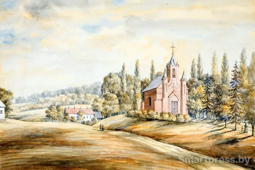 Часовня-усыпальница Ордов в Браково. Рисунок Наполена Орды