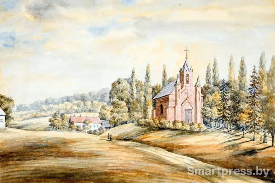 Часовня-усыпальница Ордов в Браково. Рисунок Наполена Орды