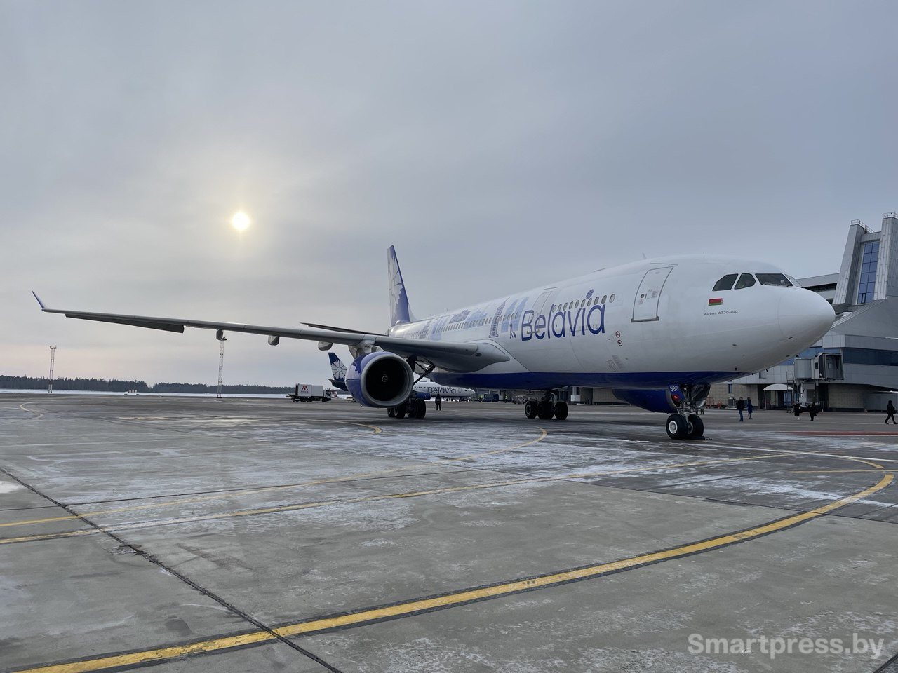 юбилейная ливрея на самолете "Белавиа"