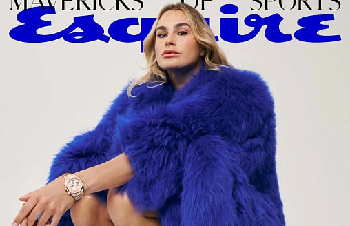 Соболенко в синей шубе попала на обложку мужского журнала Esquire