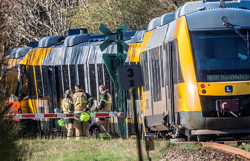 В Дании лоб в лоб столкнулись два поезда – пострадали почти 20 человек