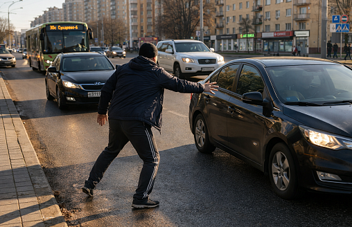 Минчанин вышел на проспект Дзержинского и останавливал машины - его задержали