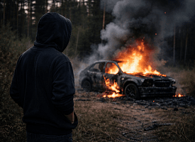 Купил восемь автомобилей и один сжег: подросток из Вороновского района под стражей за кражу более 23 тысяч евро