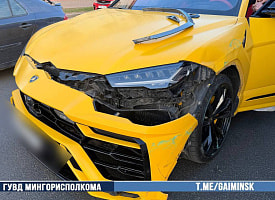 В Минске Lamborghini столкнулся с трамваем
