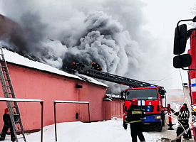 Десять машин МЧС выехали на пожар в Гомеле – видео