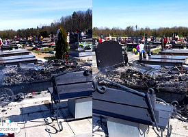 “Могила горела открытым пламенем”. На кладбище в Гродно произошёл пожар