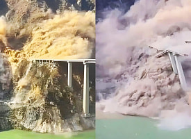 В Китае рухнул автомобильный мост – видео впечатляет