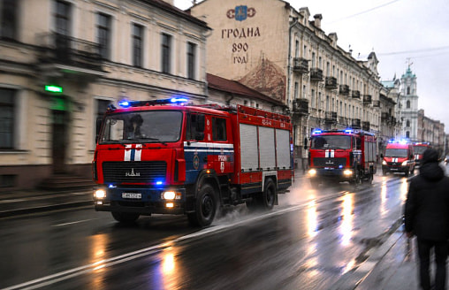 15 машин МЧС выехали на пожар в больнице Гродно – эвакуировано более 250 человек