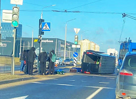 В Гродно перевернулся катафалк с гробом 